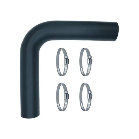 1 1/2" Gasoline Fuel Filler Neck Hose with 4 Clamps - 15 7/8" Length Gas Tank Hose Replacement (1.5" ID 90 Degree) Cover