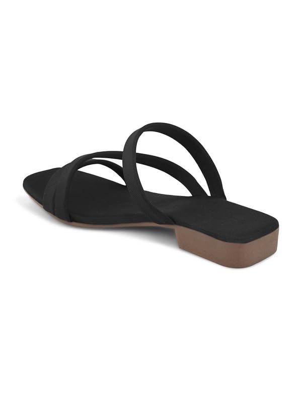 Image of XE Looks Women's Flat Slippers | Strappy Slip-On Design | Soft Cushioned Footbed | Lightweight & Comfortable Slippers For Girls & Women
