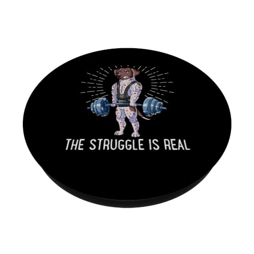 Struggle Is Real German shorthaired pointer Deadli PopSockets Swappable PopGrip, Black - Image 2
