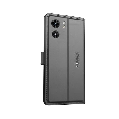 Image of AIBEX Compatible for Motorola Edge 40 Neo Flip Cover Leather Finish | Inside TPU with Card Pockets | Wallet Stand | Complete Protection Flip Case - Black