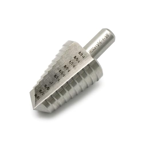 Image of TEMO M35 Cobalt Double Straight Flute Step Drill Unibit, 10 Size From 13 /16 Inch To 1-3 /8 Inch, 1 /2 Inch Shank