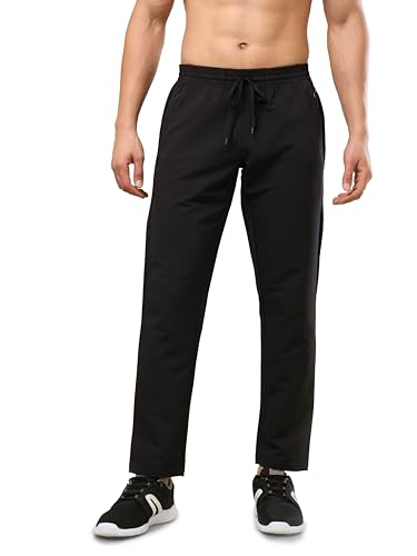 Image of TECHNOSPORT Mens Regular Fit Solid Woven Track Pant for Activewear, Regular Use and Quick Dry, (Non- Stretchable)