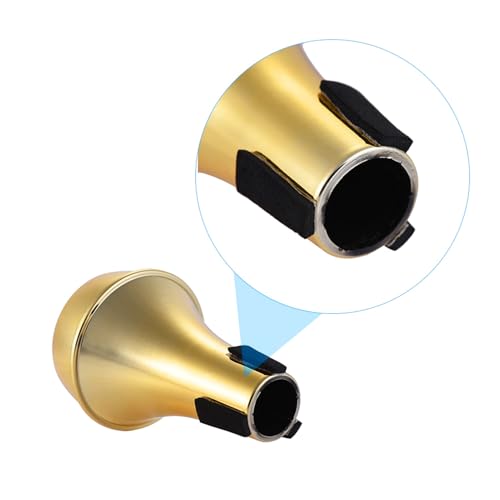Mini Mute for Trumpet with ABS Material, Lightweight and Stable, Ideal for Practice (Gold)