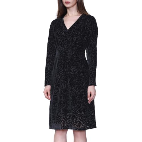 Robe en velours dévoré coupe V de créateur pour un style luxueux