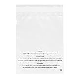 PolyPackers - (100 Count) Self Seal Clear Poly Bags with Suffocation Warning - Permanent Adhesive -
