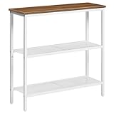 Portance stable et solide : Grâce au bois d'ingénierie de haute qualité et au cadre en métal épaissi, la table basse est solide et stable dans son ensemble, la plaque supérieure peut supporter 40 kg, et chaque couche de treillis 15 kg