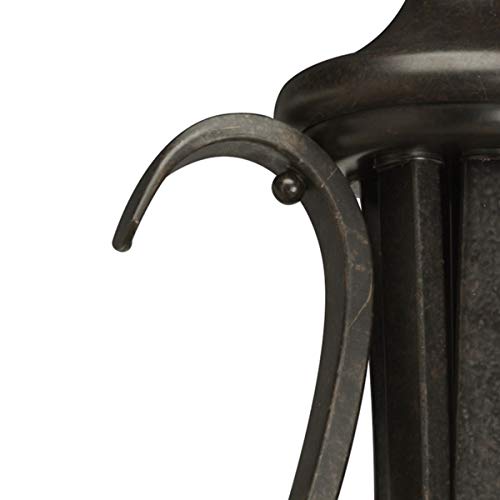 Image of Progress Lighting 3-Light Tea Stained Glass Transitional Inverted Pendant Light, Torino Collection, Indoor, P3847-77, Forged Bronze
