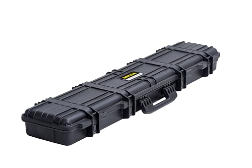 MEIJIA Long - Mallette à fusil rigide, professionnelle, étanche IP67, avec insert en mousse amovible en mousse Pick-and-Pluck, noir (125,5 cm x 29,48 cm x...