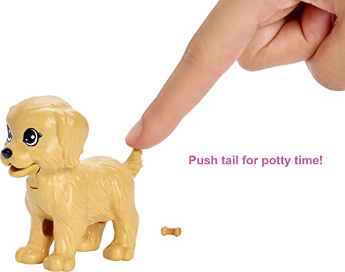Barbie FXH08 Doggy Daycare Doll, Blonde, and Pets Playset with 4 Dogs, Including One Puppy that Poops and One that Pees, Gift for 3 to 7 Year Olds​​​, Multicolor, 32.4 cm*7.0 cm*22.9 cm