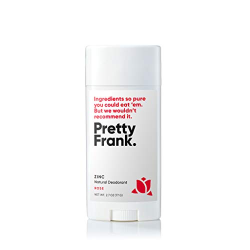 Pretty Frank Natural Deodorant - No Aluminum, No Baking Soda Deodorant for Women, Men, Teens, & Kids – Paraben Sulfate Free Solid Deodorant with Non-Nano Zinc Oxide & Magnesium Hydroxide (Rose)