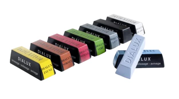 Assortiment des 8 pains de pâte à polir solides DIALUX - Permet le polissage de tous les métaux - Produits professionnels