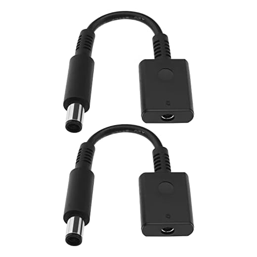 ECSiNG 2 x DC Power Adapter Connector Cable 4.5 x 3.0mm Female to 7.4 x 5.0mm Compatible with HP Compatible with Dell ABS Material Black