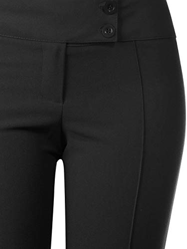 Design by Olivia Women's Relaxed Bootcut Dress Pants Trousers Slacks with Button Closure4