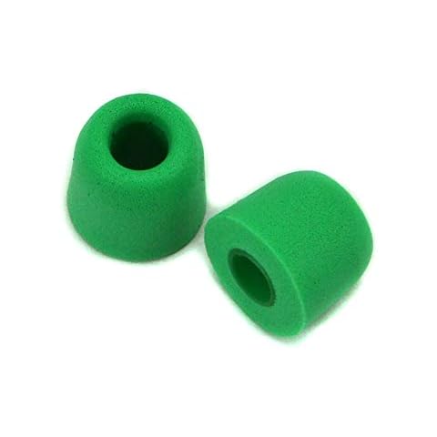 6 packs (12 pieces) 5mm Noise Isolation Memory Foam Tips, In-ear Monitors Earplugs Replacement sleeve T400 (Medium, Green) Cover