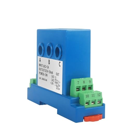 Hall current transmitter trifásico AC 0-50A con salida seleccionable de 0-10V para control PLC 4