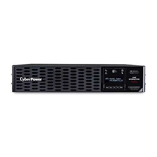 CyberPower PR1000RTXL2U Smart App Sinewave UPS System, 1000VA/1000W, 8 Outlets, 2U Rack/Tower, AVR, EBM Option