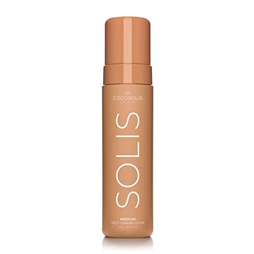 COCOSOLIS SOLIS Medium autobronzant foncée visage et corps, mousse pour un bronzage riche, naturel et longue durée, au DHA végétal (200 ml)