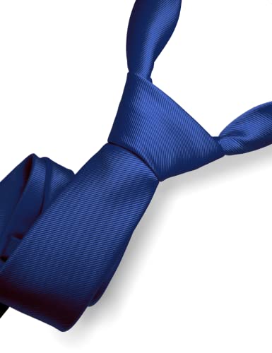 RBOCOTT Dark Blue Tie Formal Silk Necktie for Men (Dark Blue) - Thumbnail 2