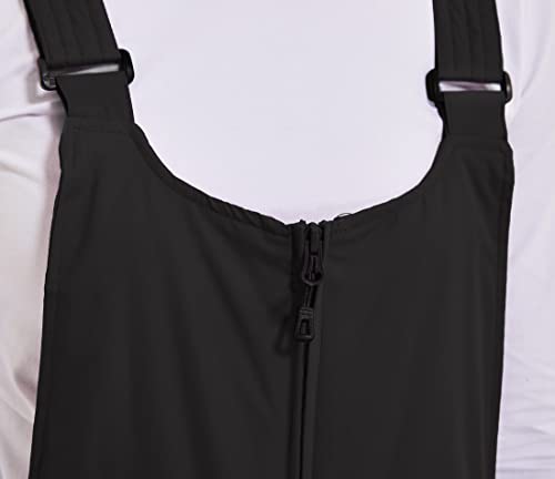 Lelaki Womens Snow Bibs Ski Waterproof Windproof Insulated Overalls Snowboard Pants Winter,Hxk7666-Black-M #TOP3