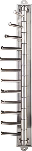 Hardware Resources 357T Twelve Hook Swivel Arm Cascading Vertical Tie/Belt/Scarf Rack - Tie Organizer - Satin Nickel