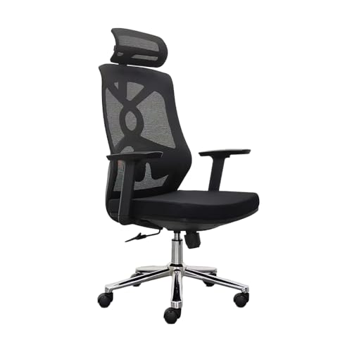 Image of Executive Chairs Ergonomic Mesh Office Chair, Revolving Chair with Cushion Seat, Adjustable Height - Black