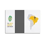 Karten-Poster, Südamerika, Brasilien, dekoratives 