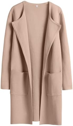 ANRABESS Womens Cardigan Sweater Open Front Knit Long Coatigan Dressy Casual Jacket Coat 2025 Fall Outfits Classy Clothes