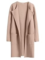 ANRABESS Womens Cardigan Sweater Open Front Knit Long Coatigan Dressy Casual Jacket Coat 2025 Fall Outfits Classy Clothes Khaki Medium