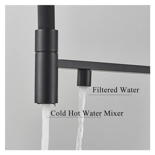 Robinet évier de cuisine gris avec bec extractible pour grand espace - 4