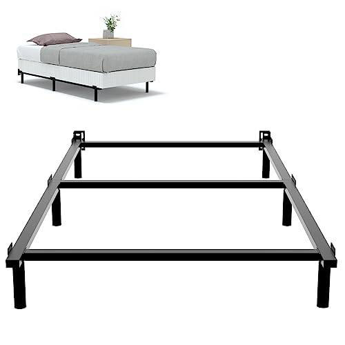 Image of Twin Bed Frame 7 Inch Twin Size Metal Bed Frame for Box Spring and Mattress, Tool-Free Heavy Duty Bedframe Easy Assembly Box Spring Base Black