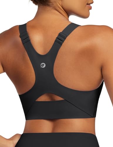 Sports Bras for Women High Support Womens Large Bust High Impact Sports Bras Wireless Push Up Racerback Workout Yoga Top Black