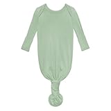 Posh Peanut Infant Gown - Unisex Soft Baby Clothes - Viscose from Bamboo Infant Layette Swaddle Wear- 0-3 Months (Sage)