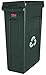Rubbermaid Commercial Products Slim Jim Plastic Rectangular Recycling/Compost Bin with Venting Channels, 23 Gallon, Green Recycling (FG354007GRN)
