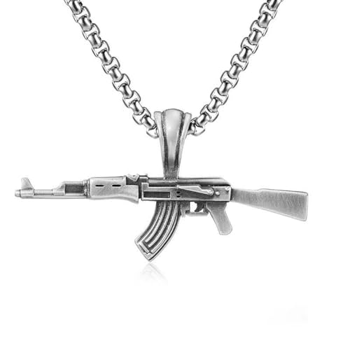 Collier AK-47 homme pendentif rock punk pour soiree et concerts underground