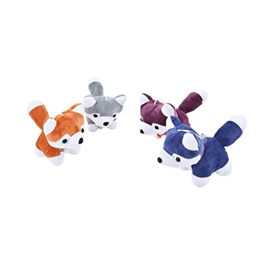 Husky Doll Toy, Bekväm PP Bomull Delika Ögon Uppstoppade hundar Set för heminredning