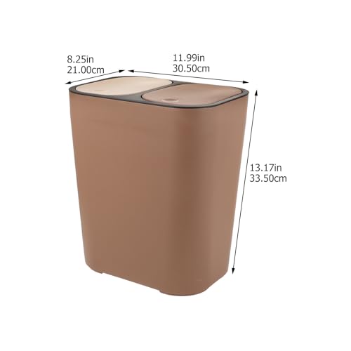 Caneca de basura doble con doble tapa 12.5 gal plástica miniatura 7