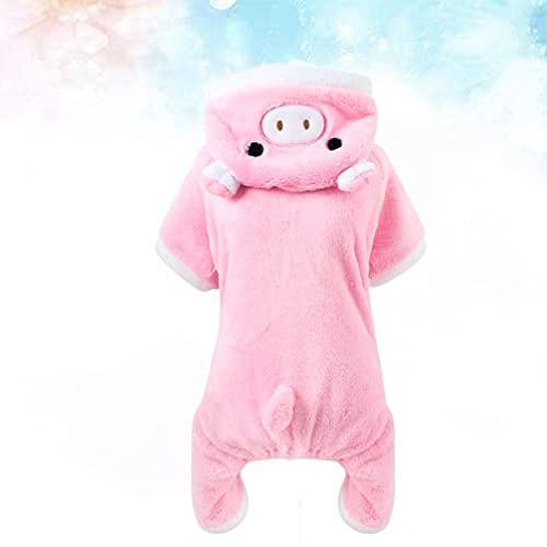 Pijama para perros pequeños de coral rosa con diseño de cerdito miniatura 5