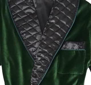 Men Long Smoking Jacket, Men Luxury Velvet Bottle Green Cigar Robe For Dinner,House Wear Dress, Bath Robes3