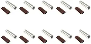 10 pcs 1/0 AWG 1/0 Gauge Butt Splice Connector Pure Copper Tin Coated Marine Grade Uninsulated - by WindyNation