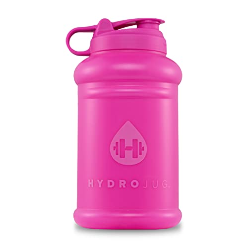 Hydrojug 2.2 Litre (Half Gallon) Water Bottle - Leakproof, Carry Handle, Dishwasher Safe, BPA Free - All-Day Cold Hydration - For Fitness, Outdoors, Everyday Life