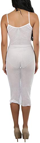 Image of ToBeInStyle Women's Stretch See Through Fishnet Novelty Mini Rave Party Dress