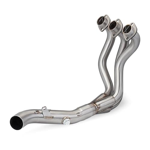 Schalldämpfer Motorrad-Auspuffrohr Für Yamaha MT09 FZ09 XSR900 MT-09 FZ-09 XSR 900 Auspuffanlagen, Vorderes Verbindungsrohr, 51 Mm Motorrad Auspuff Rohr Auspuffrohr(Silber)