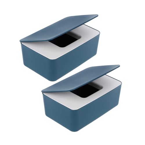 Yardwe 2pcs Wipe Dispenser Holder Refillable Wipe Case Lid Leak Storage for Facial Tissues Masks for Nursery Bathroom and Travel Use