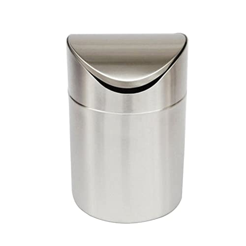 Caneca de Basura Pequeña de Acero Inoxidable para Escritorio