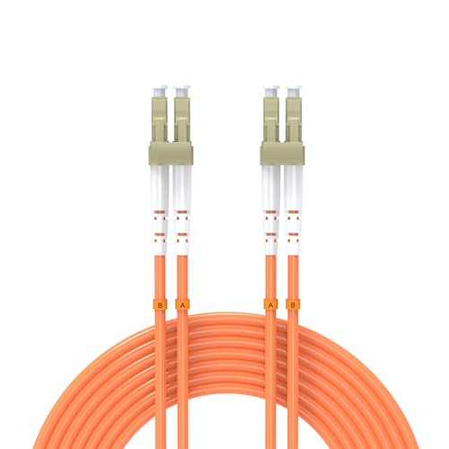 Image of 7.5Meters 25ft LC /UPC-LC /UPC Multi-Mode Fiber Optic Cable LC to LC OM1 Jumper Optical Patch Cord Duplex 62.5 /125um Orange LC-LC
