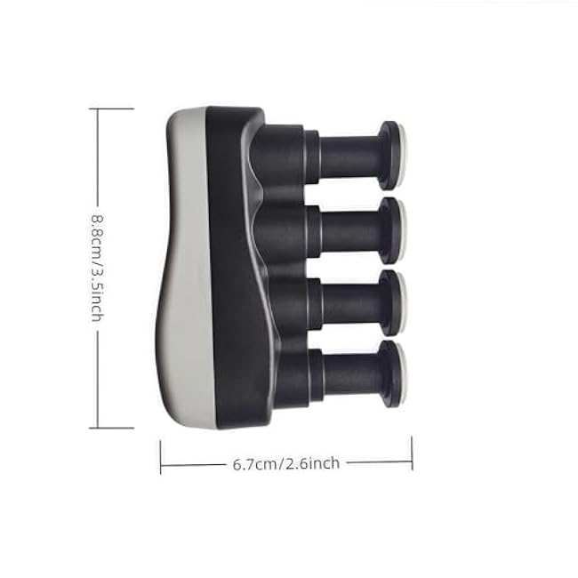 Finger Strengthener, Nalu Hand Grip Trainer Exerciser for Piano, Guitar, Bass, Ukulele Players, Plastic Material, Lightweight and Portable - Improve Finger Flexibility, Strength,1 Pack (Black+Gray)