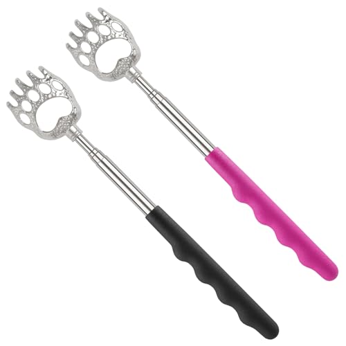 2 Pcs Back Scratcher for Women Men PLULON Extendable Back Scratcher with Rubber Handles Telescopic Backslap Extendable Massager Scratching Tool for Adults