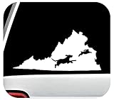 State of Virginia Beagle Chasing Rabbit Hunting Decal Sticker for Car Window BG 854