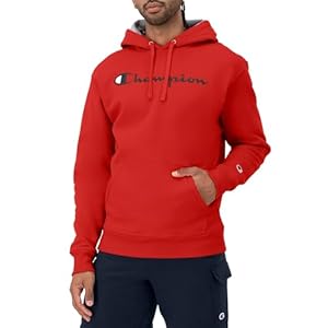 Champion Men’s Hoodie, Powerblend, Fleece Men’s Hoodie, Comfortable Men’s Sweatshirt, Script Logo (Reg. or Big & Tall)