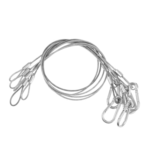 jojofuny 5pcs Stainless Steel Safety Rope for Stage Lights High Load Capacity Quick Assembly Protective Lighting Accessory